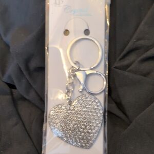 Rhinestone Heart Keychain/ Purse Charm